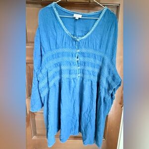 Avenue Plus Blue Women's Tunic Top